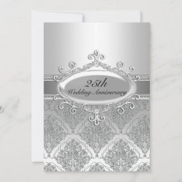 Convite de Aniversário de Casamento de 25 Anos em 