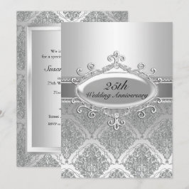 Convite de Aniversário de Casamento de 25 Anos em