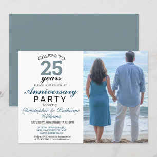Convite de Aniversário de Casamento de 25 Anos em 