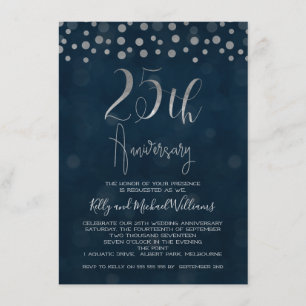 Convite de Aniversário de Casamento de 25 Anos Fal