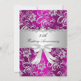Convite de Aniversário de Casamento de 25 anos Flo