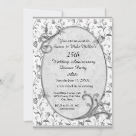 Convite de Aniversário de Casamento de 25 Anos Pra