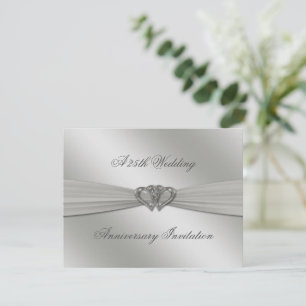Convite de Aniversário de Casamento de 25 Anos Pra
