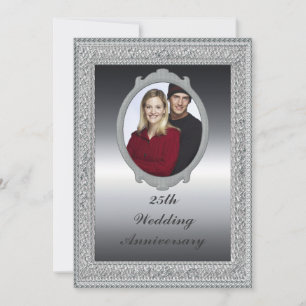Convite de Aniversário de Casamento de 25 Anos Pra