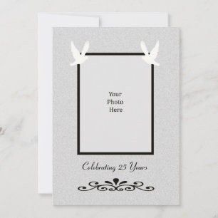 Convite de Aniversário de Casamento de 25 Silver