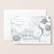 Convite de Aniversário de Casamento de 25 Silver