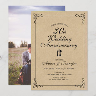 Convite de aniversário de casamento de 30 anos kra