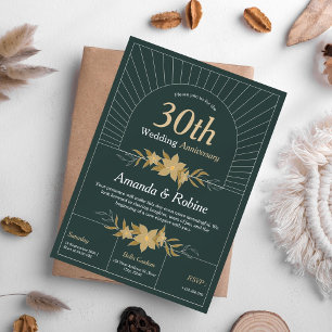 Convite de aniversário de casamento de 30 elegante