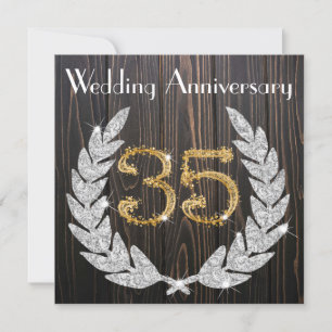 Convite de Aniversário de Casamento de 35 Anos Dia