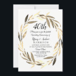 Convite de Aniversário de Casamento de 40 Anos Cor<br><div class="desc">Convite de Aniversário de Casamento de 40 Anos Coroa Dourada

Coleção correspondente na loja Niche and Nest. Arte por www.EssemCreatives.etsy.com</div>