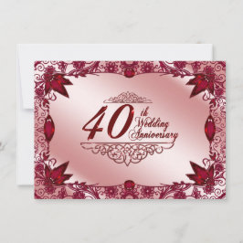 Convite de Aniversário de Casamento de 40 anos Rub