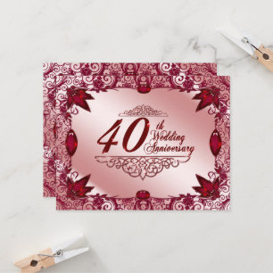 Convite de Aniversário de Casamento de 40 anos Rub