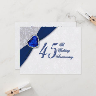 Convite de Aniversário de Casamento de 45 Anos Dam
