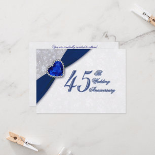 Convite de Aniversário de Casamento de 45 Anos Dam