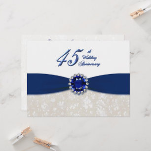Convite de Aniversário de Casamento de 45 Anos Dam