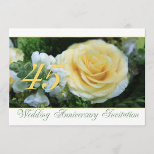 Convite de Aniversário de Casamento de 45 Anos - R