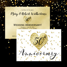 Convite de Aniversário de Casamento de 50 Anos - C