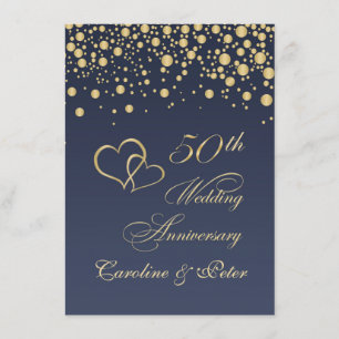 Convite de Aniversário de Casamento de 50 anos com