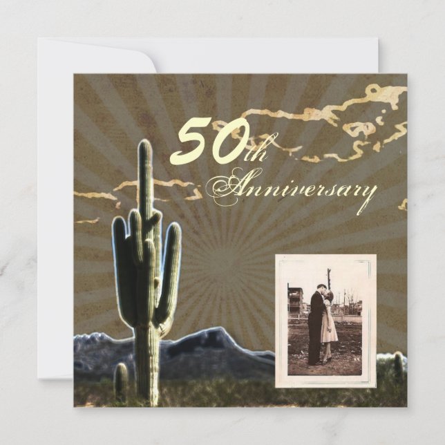 convite de aniversário de casamento de 50 anos com (Frente)