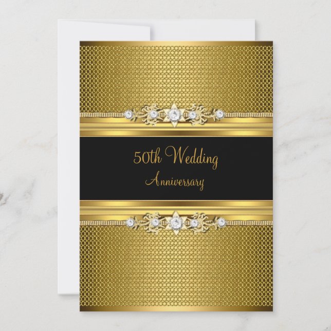 Convite de Aniversário de Casamento de 50 anos Dia (Frente)