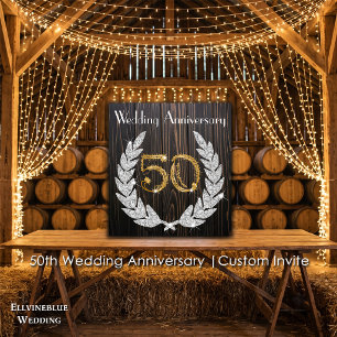 Convite de Aniversário de Casamento de 50 anos Dia