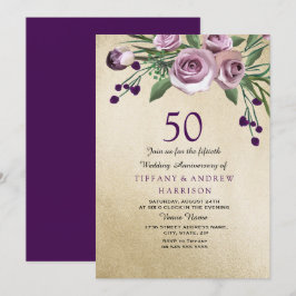Convite de Aniversário de Casamento de 50 anos em