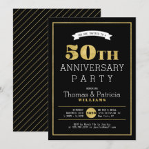 Convite de Aniversário de Casamento de 50 Anos em 