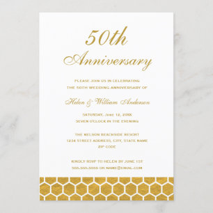 Convite de Aniversário de Casamento de 50 anos Fav