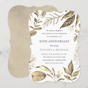 Convite de Aniversário de Casamento de 50 anos Fol