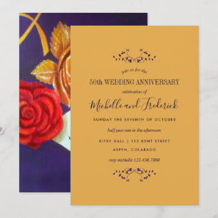 Convite de Aniversário de Casamento de 50 Anos Gol