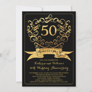 Convite de Aniversário de Casamento de 50 Anos Gol
