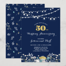 Convite de Aniversário de Casamento de 50 anos Nav