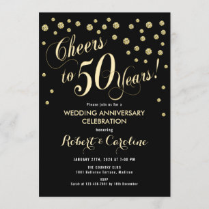 Convite de Aniversário de Casamento de 50 Anos - P
