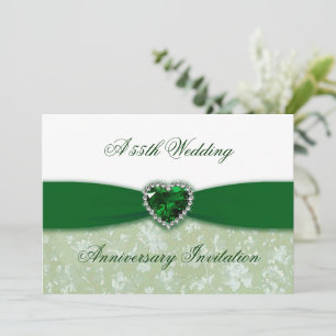 Convite de Aniversário de Casamento de 55 Anos em 