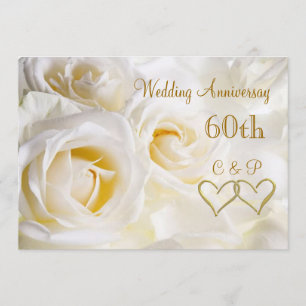 Convite de Aniversário de Casamento de 60 anos com