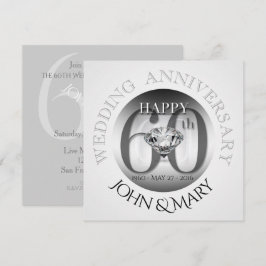 Convite de Aniversário de Casamento de 60 anos Dia