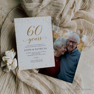 Convite de Aniversário de Casamento de 60 Anos - G