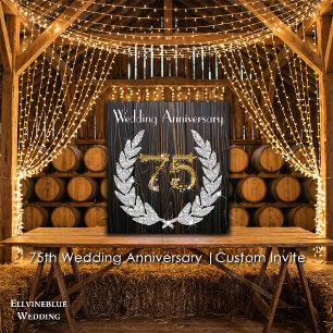 Convite de Aniversário de Casamento de 75 anos Dia