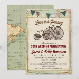 Convite de Aniversário de Casamento de Bicicleta V