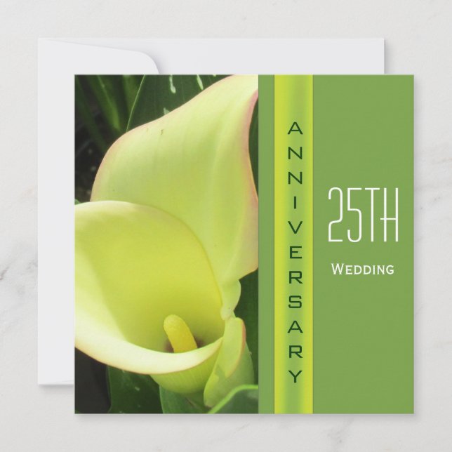 Convite de Aniversário de Casamento de Calla Lily (Frente)