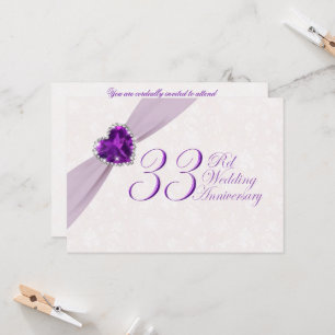 Convite de Aniversário de Casamento de Damasco 33º