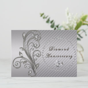 Convite de Aniversário de Casamento de Diamante
