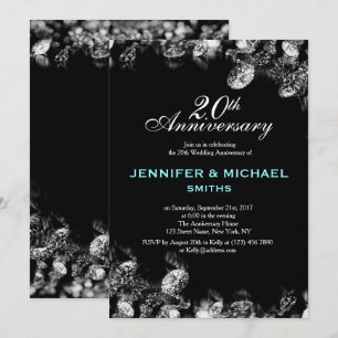 Convite de Aniversário de Casamento de Diamante