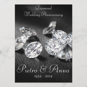 Convite de Aniversário de Casamento de Diamante de