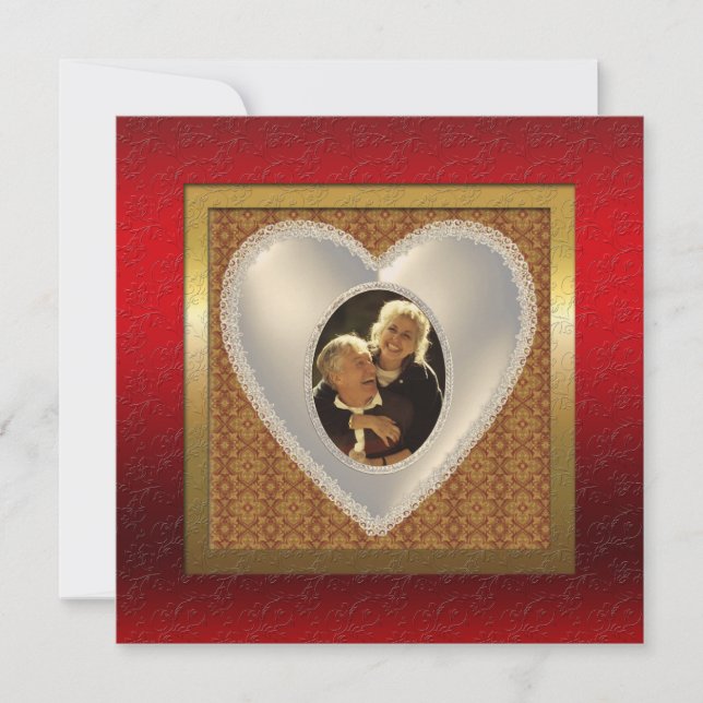 Convite de Aniversário de Casamento de Foto Person (Frente)