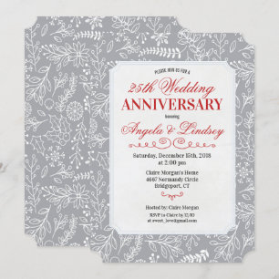 Convite de Aniversário de Casamento de Inverno