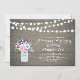 Convite de Aniversário de Casamento de Madeira Rús