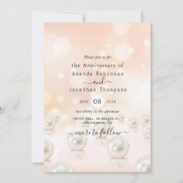 Convite de Aniversário de Casamento de Pérola de 3