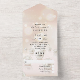 Convite de Aniversário de Casamento de Pérola dos 