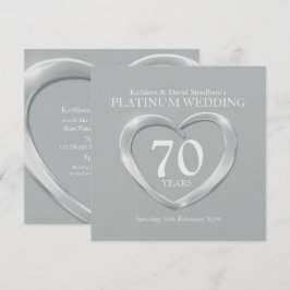 Convite de aniversário de casamento de platina cor